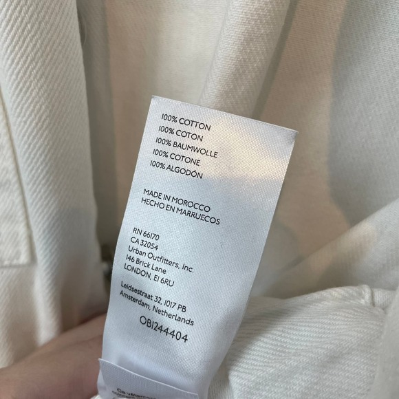 Free People We The Free Marci Jumpsuit Size Large Optic White Cotton Denim - Picture 15 of 15